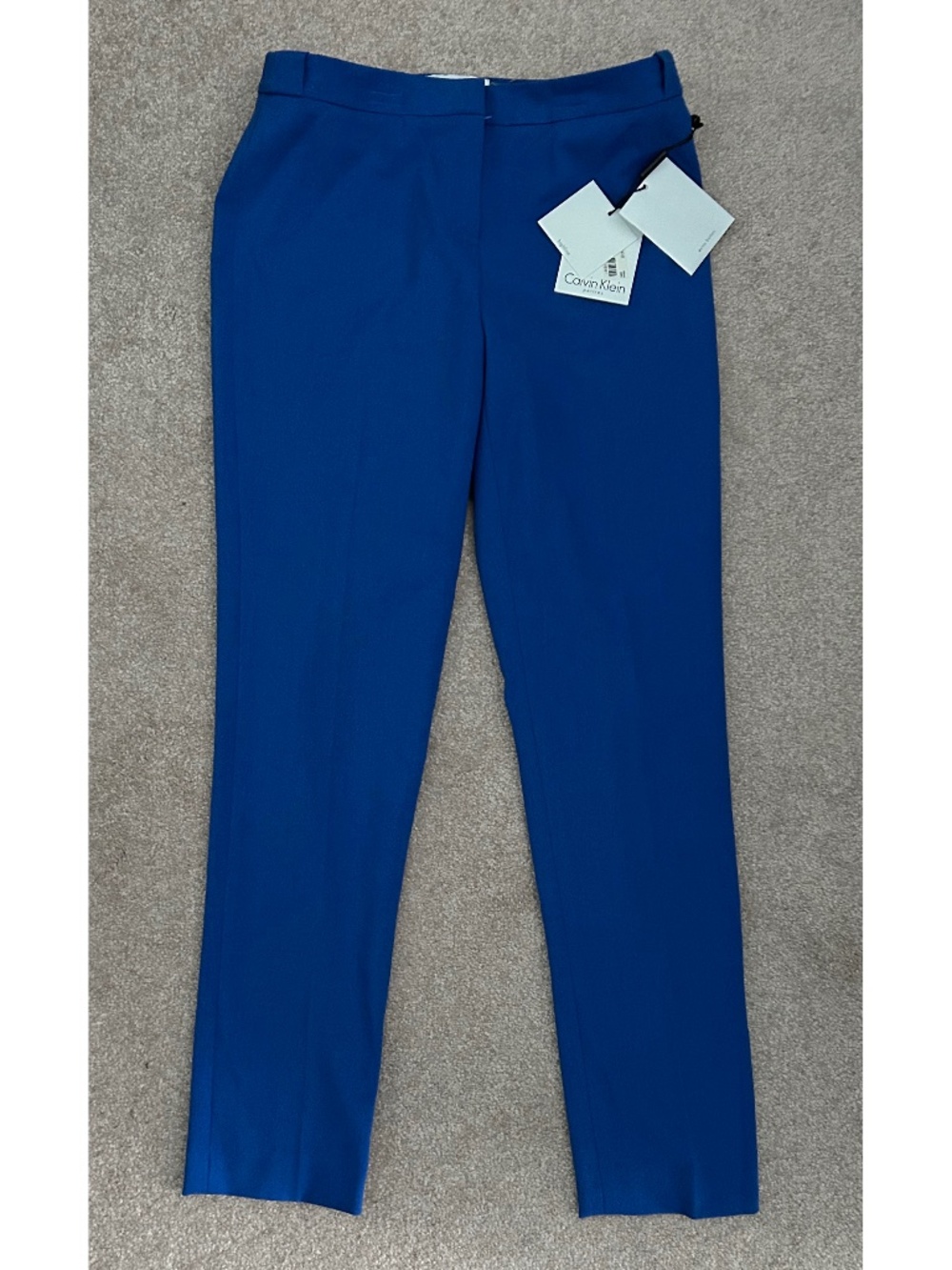 NWT! Calvin Klein Women's Blue Highline Ankle Length Pant, Back Pockets, Size 2P
